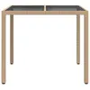 vidaXL Table de jardin beige 90 x 90 x 75 cm en rotin Voir les images du produit 3
