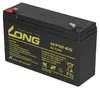 A black rechargeable sealed lead-acid battery with yellow and red accents and text. Náhled obrázku produktu