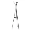 A black metal coat rack with a tripod base and curved hooks at the top, shown against a white background. Náhľad obrázku produktu