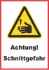 Achtung Schnittgefahr Schild A6 Rückseite selbstklebend Produktbild-Vorschau 1