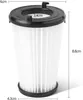 A close-up of a vacuum cleaner filter with dimensions indicated by text and measurement lines. Produktbild-Vorschau