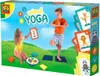 The image shows the packaging of a children's game called "Animal Yoga". Two children are depicted on the box, one kneeling and holding a card, and the other standing in a yoga pose. Various game components like cards and a spinner are also visible. Produktbild-Vorschau