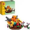 A LEGO Creator bird's nest set with three toy birds and eggs, displayed next to its packaging. Produktbild-Vorschau
