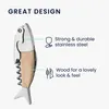 kwmobile Weinöffner im Fisch Design - Holz & Edelstahl Produktbild-Vorschau 3