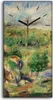 Wohnzimmer-Bild Leinwand Uhr 30x60 Malerei Wald Bäume Produktbild-Vorschau 1