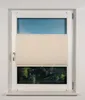 A window with a pleated blind covering the middle section, revealing a sky view above and a forest scene below. Produktbild-Vorschau