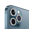 Close-up view of the camera lenses of a blue smartphone, adorned with decorative rings around each lens. Produktbild-Vorschau