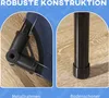 Close-up views of the construction details of an elevated dog bed, with text overlays highlighting features. Produktbild-Vorschau