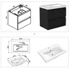 Waschtisch mit Unterschrank 60cm Alast Badmöbel Set Matt Produktbild-Vorschau 6