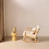 sweeek - Schaukelstuhl Holz und boucle Stoff - Lorens Produktbild-Vorschau 4