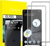 A product shot of screen protectors and a phone case for a Google Pixel phone, with packaging in the background. Produktbild-Vorschau