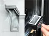 Collage showing a refrigerator air filter and a person replacing it. Voir les images du produit