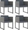 vidaXL 9-tlg. Garten-Essgruppe mit Kissen Poly Rattan Grau Produktbild-Vorschau 1