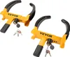 Two yellow and black wheel clamps with keys are displayed against a white background. Podgląd zdjęcia produktu
