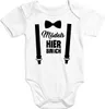 Kurzarm Baby-Body mit Aufdruck Mädels hier bin ich lustig Produktbild-Vorschau 1