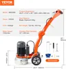 A concrete floor grinder with its specifications and accessories displayed. Produktbild-Vorschau