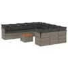 vidaXL 12-tlg. Garten-Sofagarnitur mit Kissen Grau Poly Produktbild-Vorschau 1