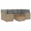 vidaXL 7-tlg. Garten-Sofagarnitur mit Kissen Beige Poly Produktbild-Vorschau 1