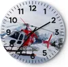 Wanduhr - Rund - Glasuhr - Hubschrauber Berge Gipfel Winter Produktbild-Vorschau 1