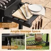 Barbecue au charbon de bois COSTWAY avec couvercle, chariot Voir les images du produit 8
