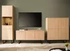 TV-Wand in Eiche mit Vitrinenschrank inkl. Beleuchtung, Produktbild-Vorschau 1