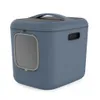 A blue and gray litter box with a handle on top and a gray entrance. Náhľad obrázku produktu