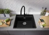 PRIMAGRAN Eckspüle Schwarz Metallic 56x53cm, Granitspüle 1 Produktbild-Vorschau 3