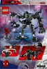 The image shows the back of a LEGO set box, displaying the Venom Mech vs. Miles Morales set with various action poses and details. Produktbild-Vorschau