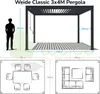 Pergola Weide Classic in alluminio 3x4 m con tetto a Anteprima dell’immagine prodotto 6