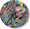 Wanduhr - Rund - Glasuhr - frau folklore - 30x30cm - Produktbild-Vorschau 1