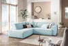 KAWOLA Sofa SAMU Ecksofa Cord hellblau Recamiere links Produktbild-Vorschau 1