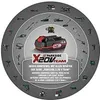 A circular graphic displaying a battery in the center, surrounded by various tools and accessories from the Parkside X 20V Team series. Produktbild-Vorschau