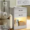 2er Set LED Nachttisch mit Steckdose & USB, 2 Schubladen Produktbild-Vorschau 3