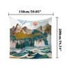 150 cm x 200 cm Západ slnka gobelín Strom gobelín tkanina Náhľad obrázku produktu 2