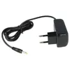 A black power adapter with a European plug and a DC barrel connector is shown on a white background. Produktbild-Vorschau