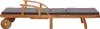 A wooden sun lounger with gray cushions, shown from the side against a white background. Náhľad obrázku produktu