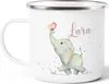 Kindertasse Emaille mit Namen Elefant Tiere Schmetterling Produktbild-Vorschau 2