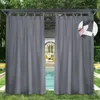 Outdoor curtains hanging in a gazebo by a swimming pool. Anteprima dell’immagine prodotto