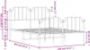 A diagram of a metal bed frame with dimensions indicated by lines and text. Produktbild-Vorschau