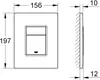 Technical drawing with dimensions of a wall plate and switch. Produktbild-Vorschau