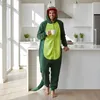 Onesie Kigurumi Pyjama Kostüm für Erwachsene Green Dinosaur Produktbild-Vorschau 8