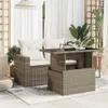 An outdoor patio scene with a rattan sofa and a lift-top coffee table. Produktbild-Vorschau
