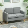 HOMCOM Sofa 2 Sitzer klein Couch mit Armlehne, Stauraum für Produktbild-Vorschau 2
