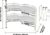 A two-tier pull-out corner cabinet organizer with dimensions indicated. Voir les images du produit