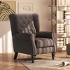 HOMCOM Fauteuil de salon, fauteuil capitonné avec pieds en Voir les images du produit 2