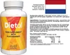 A product shot of a bottle of Dietoll food supplement with glucomannan, alongside informational text and the Dutch flag. Voir les images du produit