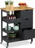 Relaxdays Kitchen Island, Obdélníkový, Středně slisovaná Náhled obrázku produktu 1