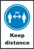 Keep distance Symbol und Text Schild A5 Rückseite Produktbild-Vorschau 1