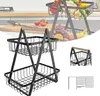 XINZI Panier organisateur métallique à 2 étages Noir - Avec Voir les images du produit 1