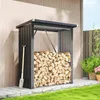 Outsunny, buitenopslag voor hout, staal, 150 x 66,5 x 150 Productafbeelding-voorbeeld 2